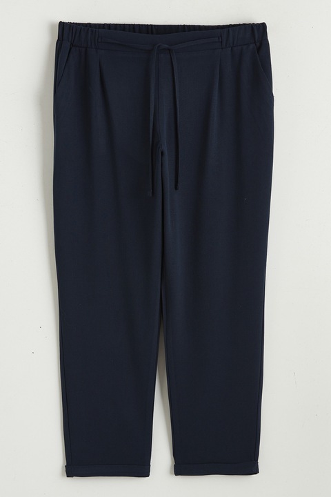LC WAIKIKI, Pantaloni conici cu talie elastica si snur, Bleumarin, L