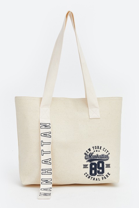 LC WAIKIKI, Geanta cu text si bareta, Bej deschis