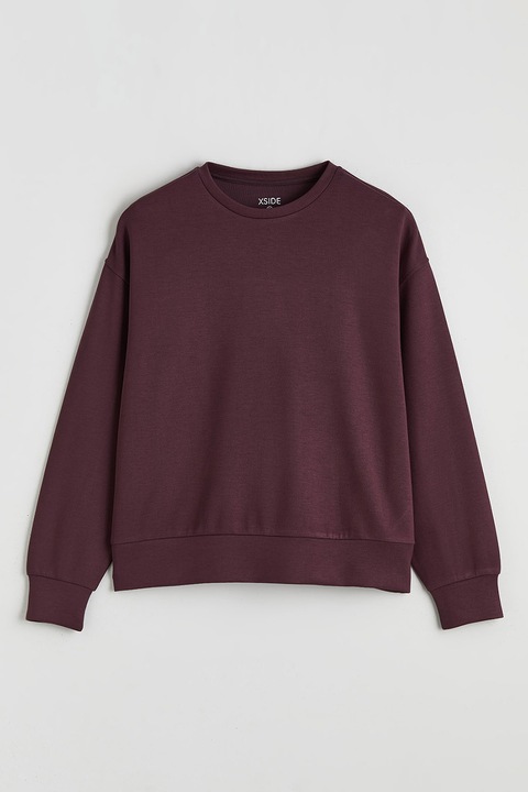 LC WAIKIKI, Bluza de trening cu decolteu la baza gatului si model uni, Violet tyrian