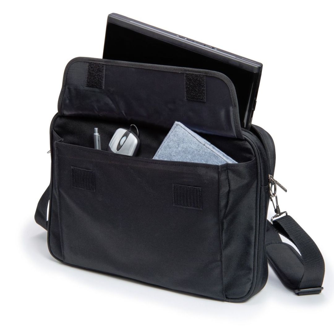Geanta laptop DICOTA, model D30805-RPET, 40,6 cm (16"), 2 compartimente, neagra, include mouse.