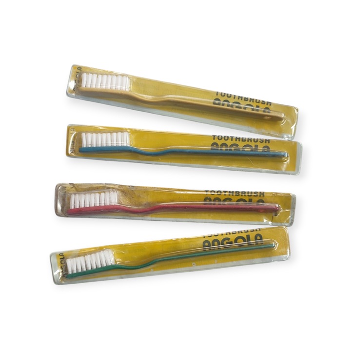 Set 4 periute de denti, CH, duritate medie, maner ergonomic, multicolor