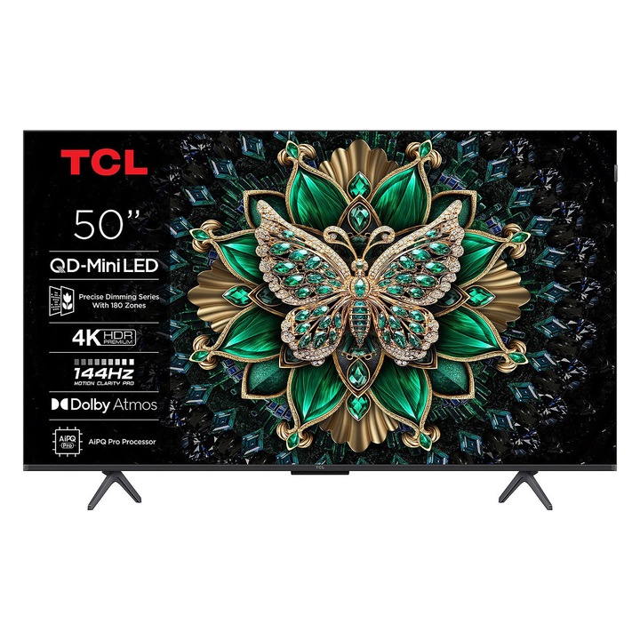 Televizor Mini Led TCL 50C61K, 4K, 50'' (126 cm), Clasa E