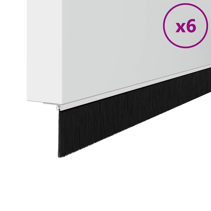 Set 6 sigilii pentru uși cu perii, vidaXL, alb, 100x5, 5cm