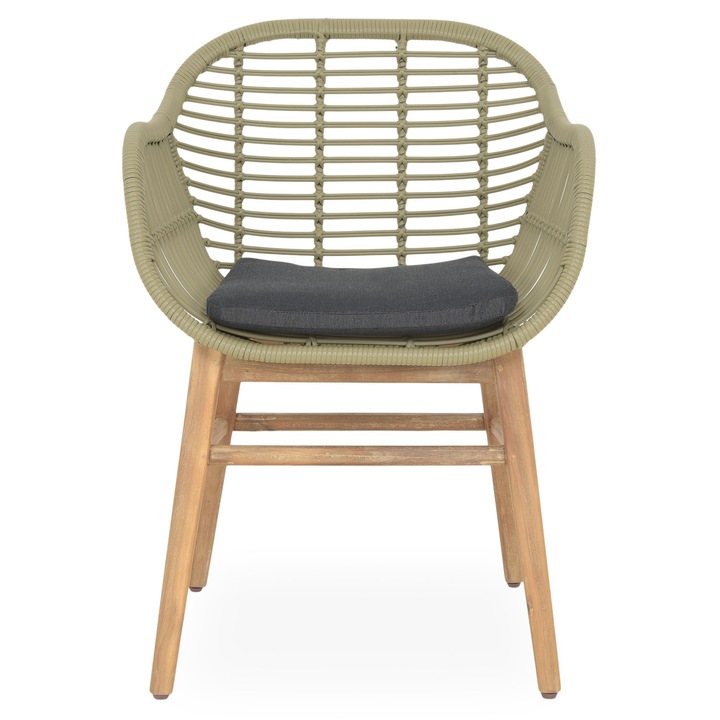 Scaun gradina/terasa, Maison Mex DOMINO, L.60 l.59.5 H.83.5 cm, natur/gri