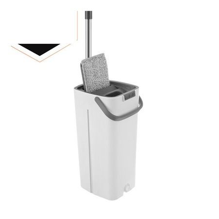 Mop plat cu galeata dubla Ruhhy 27231, capacitate 8.5L, stoarcere fara ...