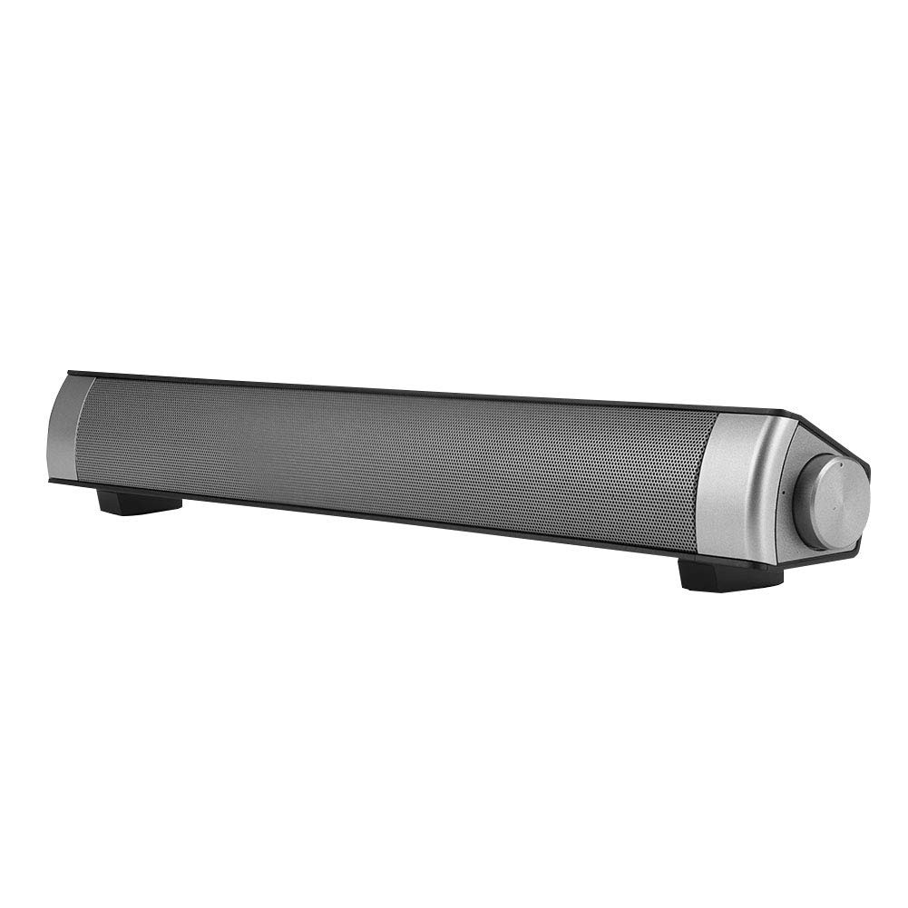 Bara de Sunet Bluetooth Portabila, 5.0, Stereo 360°, 5 difuzoare, 1800mAh, conexiune USB/AUX/TF, telecomanda inclusa, functie de vocala, sunet puternic, ideal pentru casa si birou, Negru