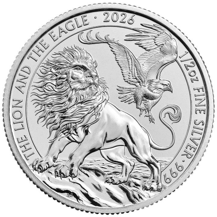 Moneda Argint The Lion and The Eagle 2026, 1/2 Oz, 15,5 g, puritate 999