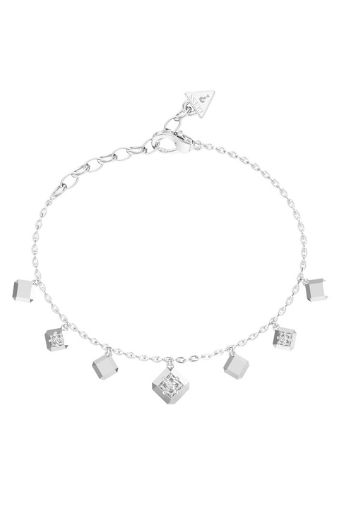 GUESS, Bratara cu talisman cristal, Argintiu
