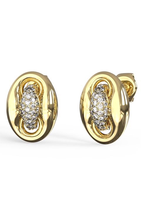 GUESS, Cercei cu tija decorati cu cristale, Auriu