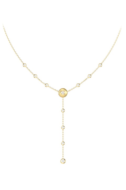 GUESS, Стоманено колие с кристали, Златист