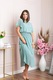 Rochie eleganta verde mint Francesca cu talie incretita, One Size INTL