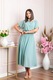 Rochie eleganta verde mint Francesca cu talie incretita, One Size INTL