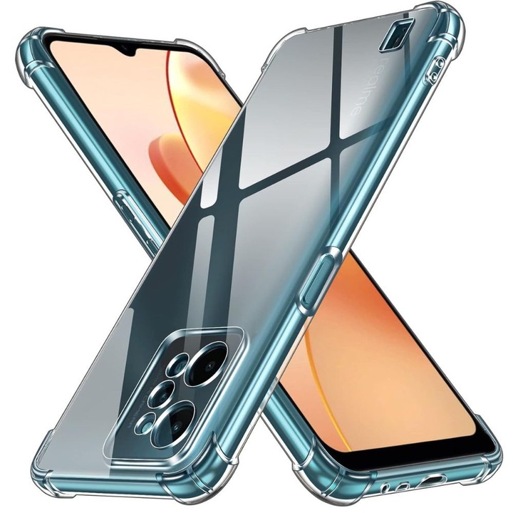 Husa Antisock, pentru Realme C31, anti-yellow, colturi intarite, Silicon Ultra Slim High Tech, Transparenta