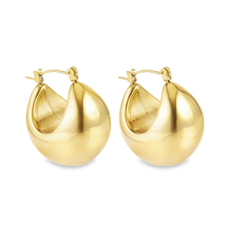 Cercei Placati cu Aur 14k Chunky Hoops