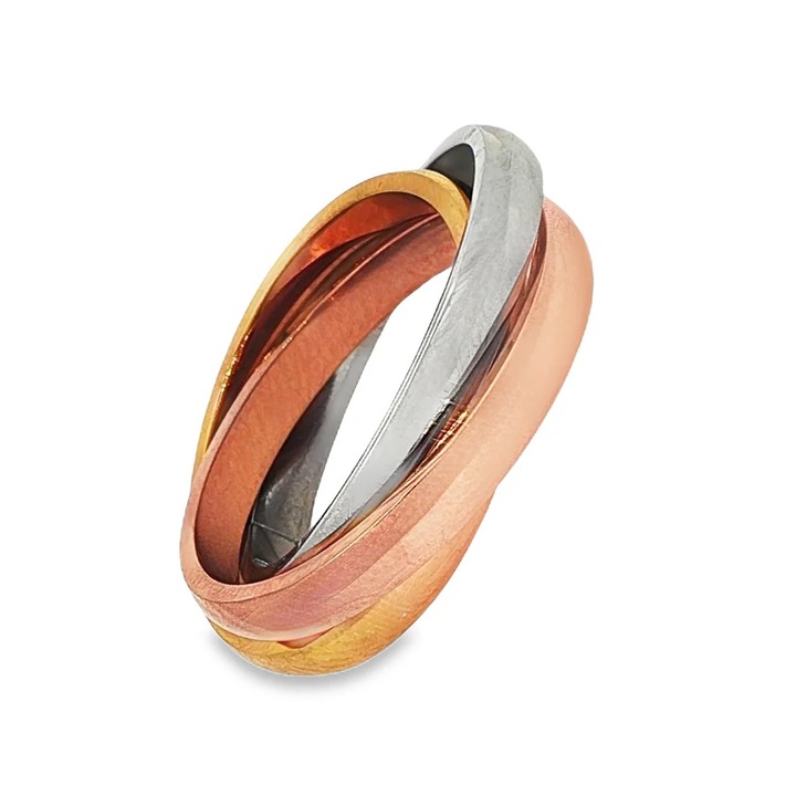 Inel Placat cu Aur 14k Trinity Gold 7mm 13