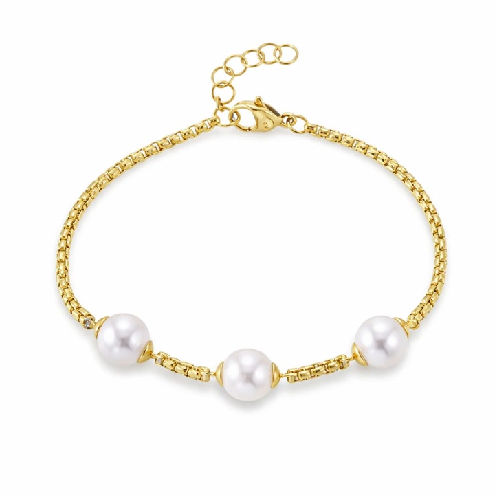 Bratara Placata cu Aur 14k cu Perle