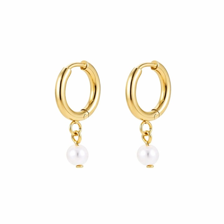 Cercei Placati cu Aur 14k Veriga cu Perla