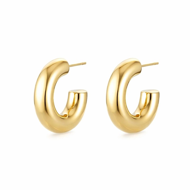 Cercei SORELLY placati cu aur 14k, design clasic, dimensiune 1.3 cm