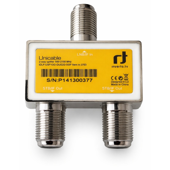 Splitter Unicable Inverto IDLP-USP100-OU020-OOP, 2 iesiri, 950-2150 MHz, pentru LNB / sistem satelit SCR Unicable