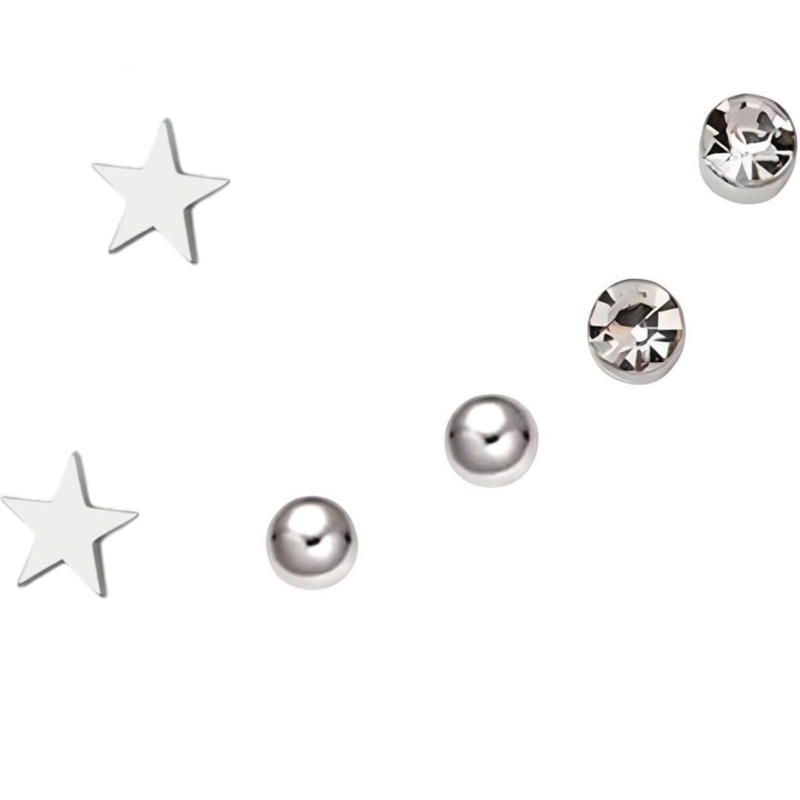 Fülbevaló szett IZMAEL CA-38891, ezüst, 0,3x0,8cm