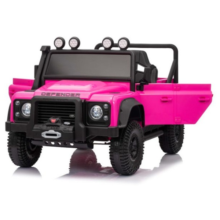 Masinuta electrica copii Tea Sports Land Rover Defender 110 SVX 12V, 4x4, roz, cu telecomanda 2.4 GHz, 115x61x61cm