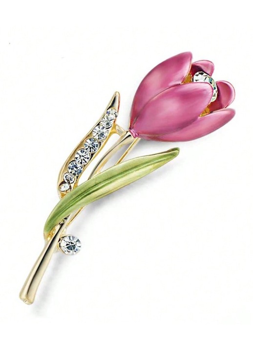 Rózsaszín tulipán bross, 5.3x2 cm, theCasius.®