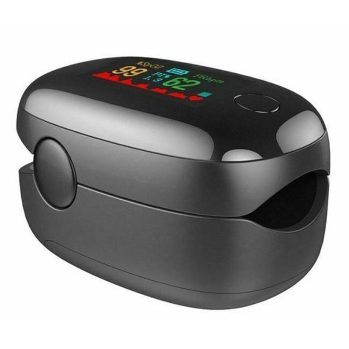 Oximetru VitalPro, Monitor Sanatate, Puls, Saturatie Oxigen, Temperatura, Rezistent la Apa