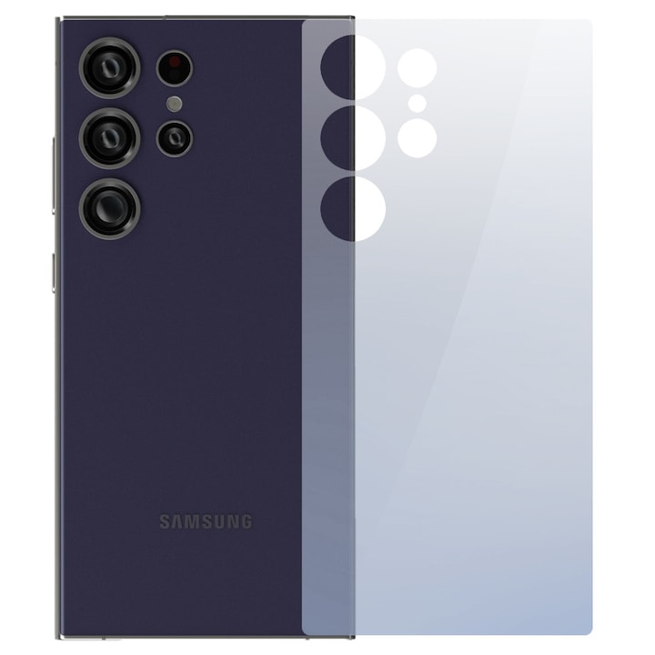 Folie InvisibleBack compatibila cu Samsung Galaxy S26 Ultra, Protectie carcasa spate, Polimer siliconic, Adeziv premium, Montare usoara, Fara lichid, Regenerabila, Full Glue