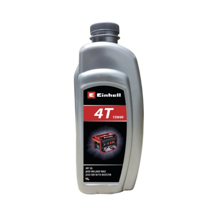 Ulei de motor Einhell 4T SAE 15W40 API SG, 1 litru, pentru generatoare & masini de gradinarit