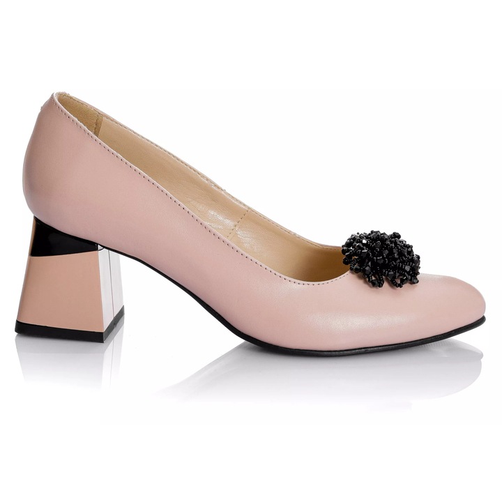 Дамски обувки от естествена кожа - NUDE BOX - A51 NB, Hюд цвят