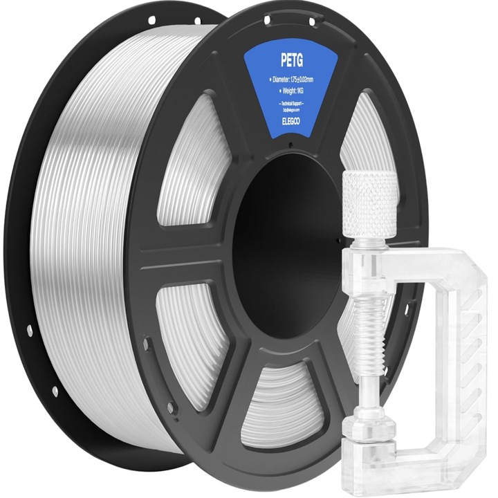 Филамент, Elegoo PETG, 1kg, Прозрачен, за 3D принтер