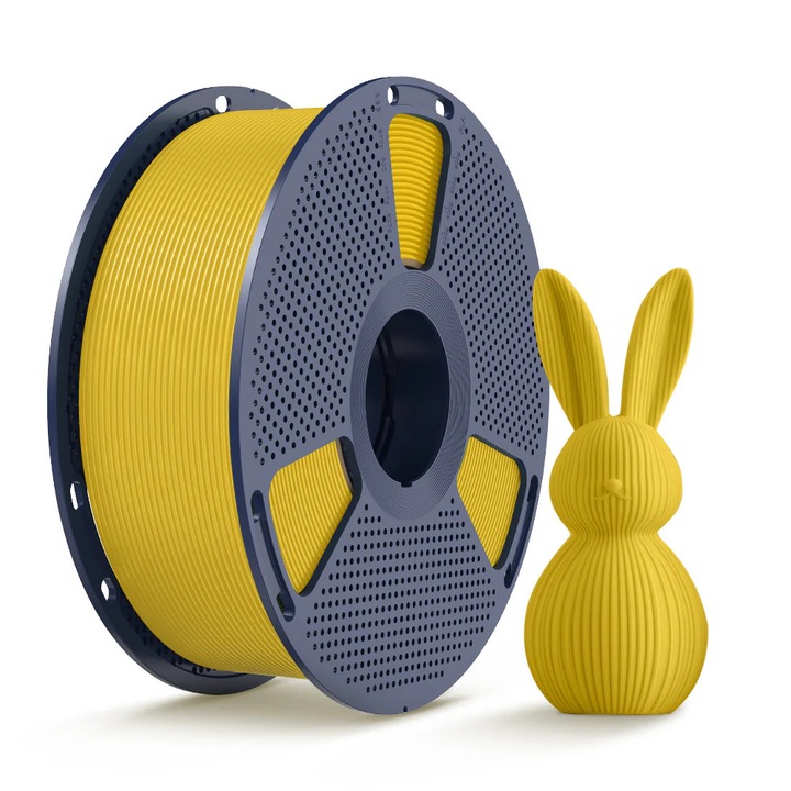 Filament 3D, Sunlu, High Speed PLA PLUS, Galben, 1.75 mm, 1 Kg, 330 m, ideal pentru imprimare de mare viteza si compatibil cu majoritatea imprimantelor 3D tehnologie FDM - High Speed PLA+ Yellow