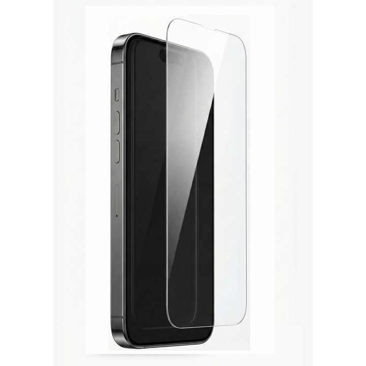 Folie de protectie din sticla securizata compatibila cu iPhone 12Pro Max, HD, Transparenta, Duritate 9H, Anti-soc, Montare usoara fara bule, Kit de instalare inclus