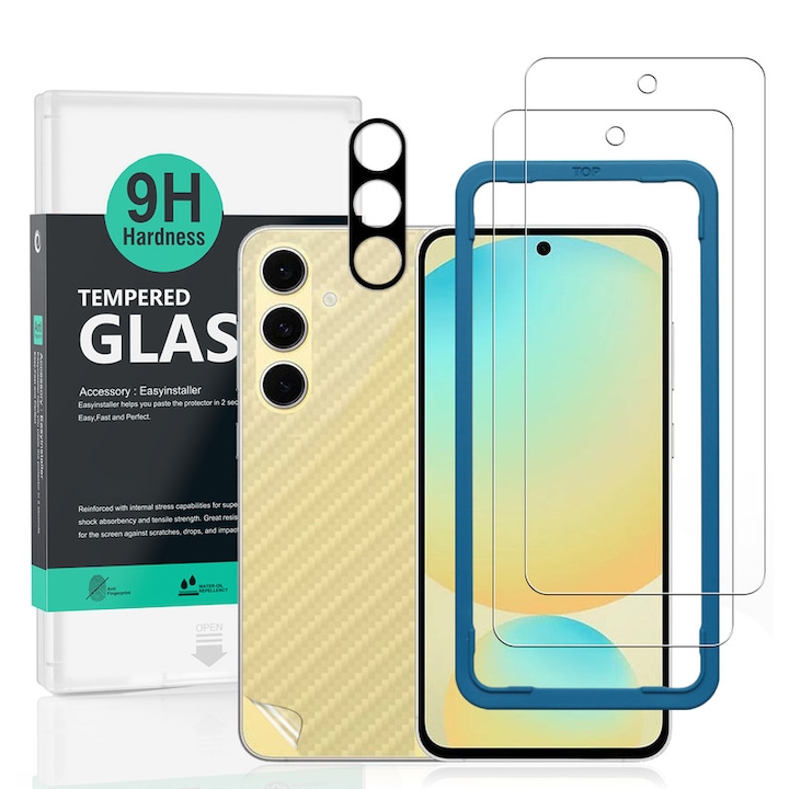 Folie Sticla Ibywind pentru Samsung Galaxy S24 FE 5G, Pachet 2, Sticla Securizata, protectie pentru obiectiv, Montaj Usor, Duritate Militara, Ultra HD, Anti Zgarieturi, Anti Socuri