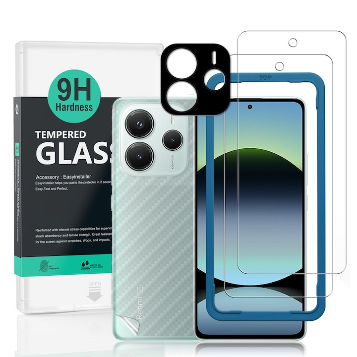 Folie Sticla Ibywind pentru Xiaomi Redmi Note 14 5G, Pachet 2, Sticla Securizata, protectie pentru obiectiv, Montaj Usor, Duritate Militara, Ultra HD, Anti Zgarieturi, Anti Socuri