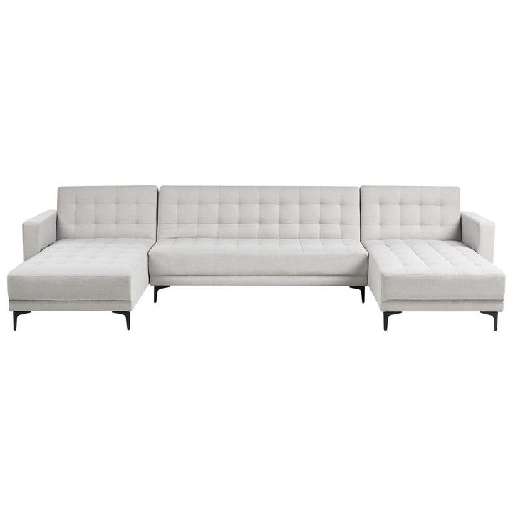Canapea modulara extensibila in forma de U cu 5 locuri Aberdeen Gri deschis