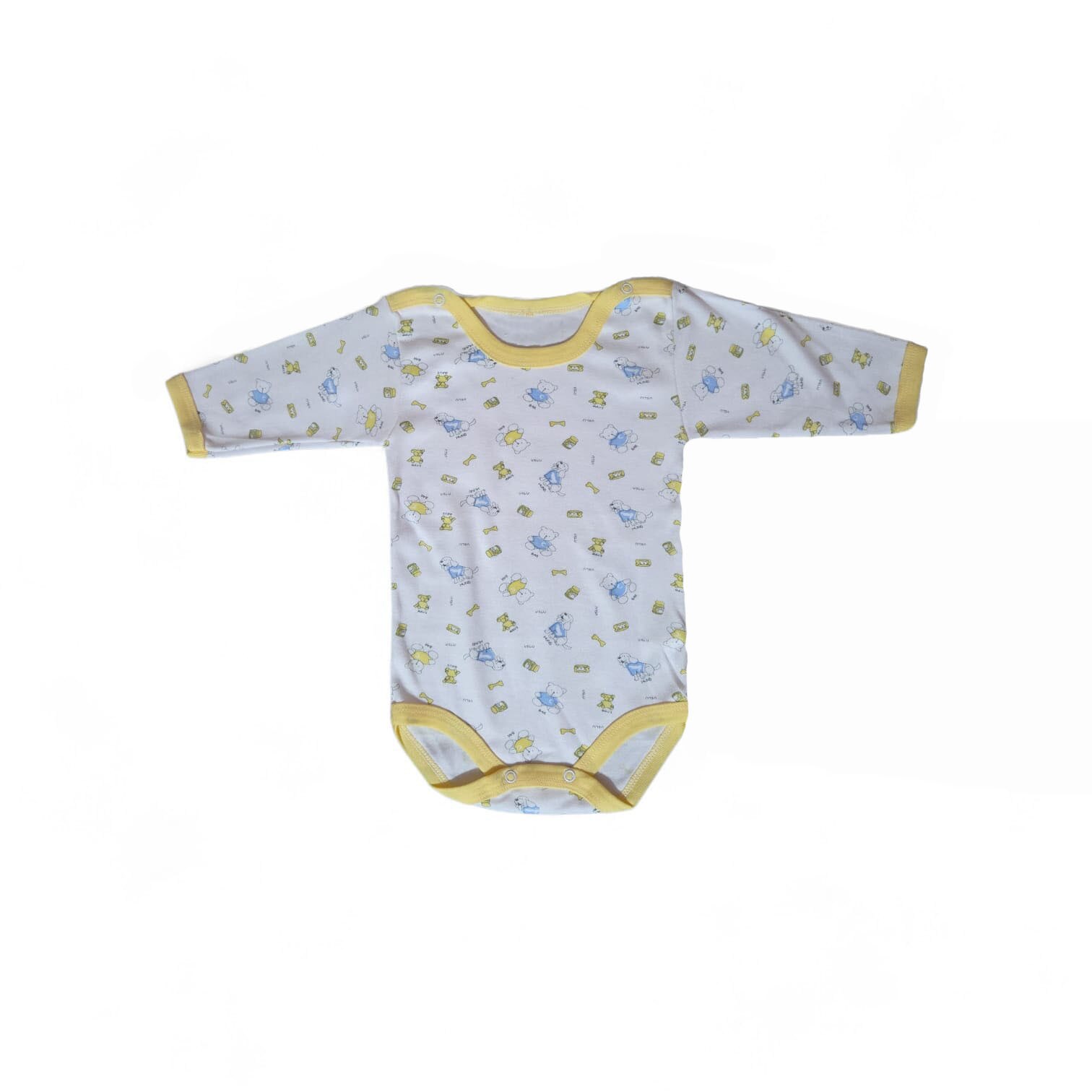 Body-uri copii - Body copii, 6-9 luni, Model B07 Alb cu imprimeu, marime 68, bumbac 100%
