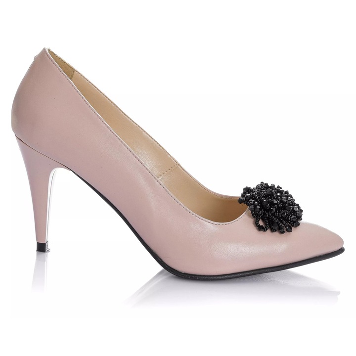 Pantofi dama din piele naturala - NUDE BOX - A42 NB, Nude