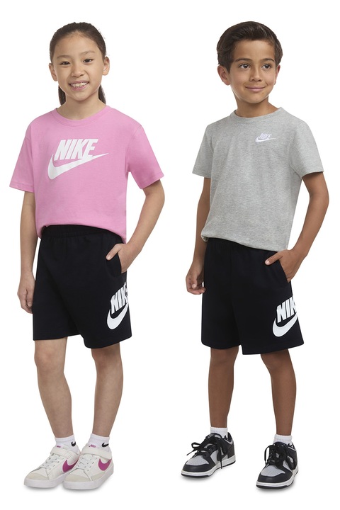 Nike, NSW CLUB FT HBR logós rövidnadrág, Fekete/Fehér