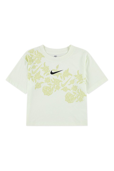 Nike, Тениска с лого, Бледозелен/Шам фъстък зелено