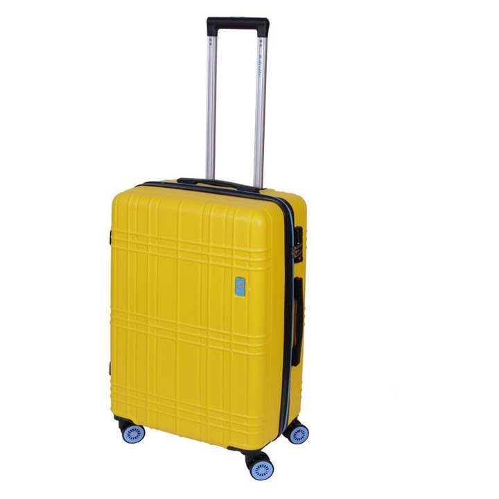 Troler mediu Dielle 130, galben, cu extensie, 4 roti, 60x40x25cm