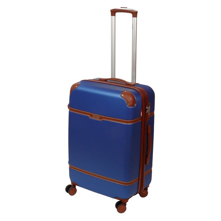 Troler Dielle, model 160, mediu, albastru, cu posibiliate de extindere, 4 roti