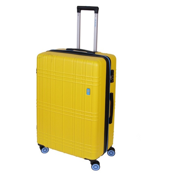 Troler Dielle 130, galben, 4 roti, cu extensie, dimensiuni 60x40x25cm