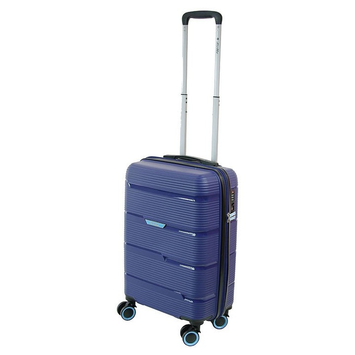 Troler Dielle 170, 4 roti, 55 cm, polipropilena, albastru
