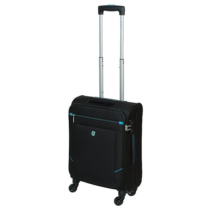 Troler Dielle 300, cabina, 4 roti, 55x39x20cm, 32 litri, negru