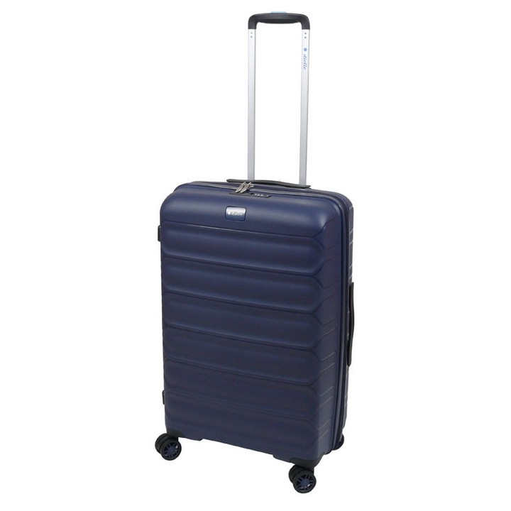 Troler Dielle 100, mediu, albastru, cu extensie, 4 roti, 60x40x25cm