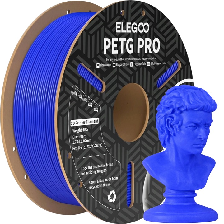 Филамент Elegoo PETG Pro, 1 кг, син, за 3D принтер