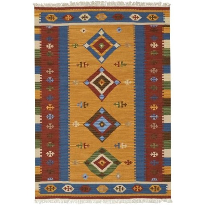 Bakero szőnyeg, Kelim klasszikus K-12, asztali minta, gyapjú, 75x125 cm