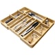 Organizator pentru tacamuri Navaris, extensibil, din bambus, 50 x 43 x 4.8 cm, 5-11 compartimente, Maro