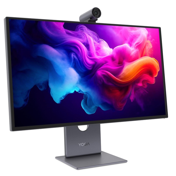 Монитор LED Lenovo Yoga Pro 27UD-10, 26.5", 4K UHD (3840×2160), QD-OLED, 120Hz, 0.03ms (GtG), HDR True Black 400, G-SYNC съвместимост, AMD FreeSync™ Premium Pro, VESA Media Sync, USB-C (DP Alt Mode / PD 140W), HDMI 2.1, DP, Webcam, Microfon, Pivot, Black